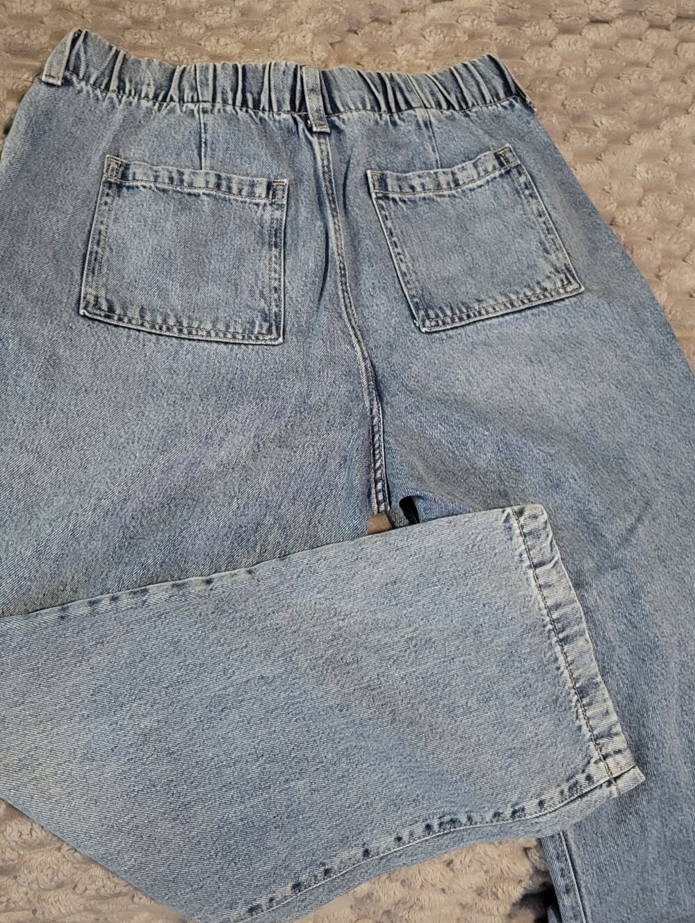 GAP Mid Rise SuperSoft Pull-On Barrel Jeans Sz M - Picture 7 of 13
